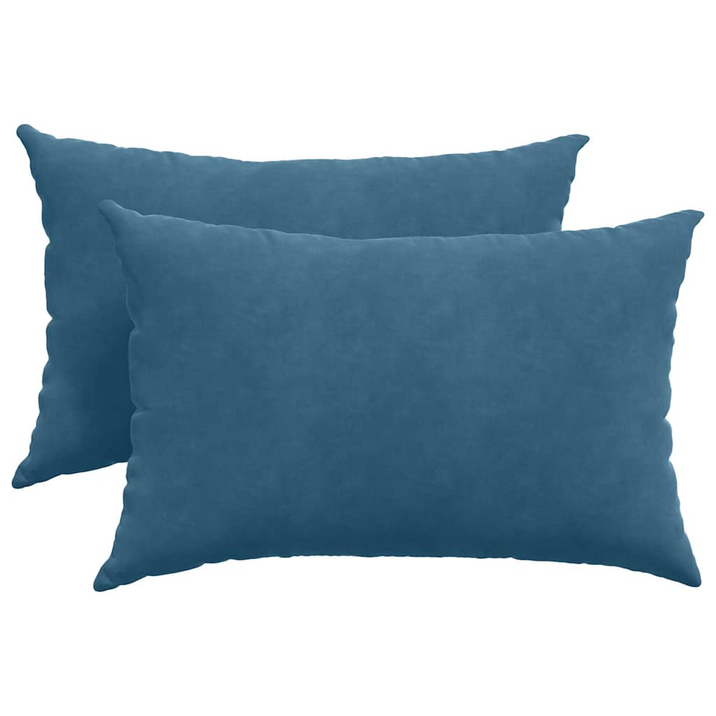 Sofakuddar 2 pcs Blå 60 x 40 cm Kordread tyg