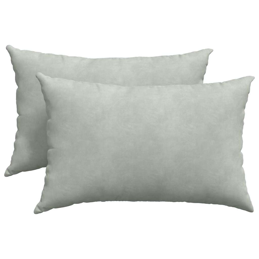 Sofakuddar 2 pcs Ljusgrå 60 x 40 cm Kordread tyg