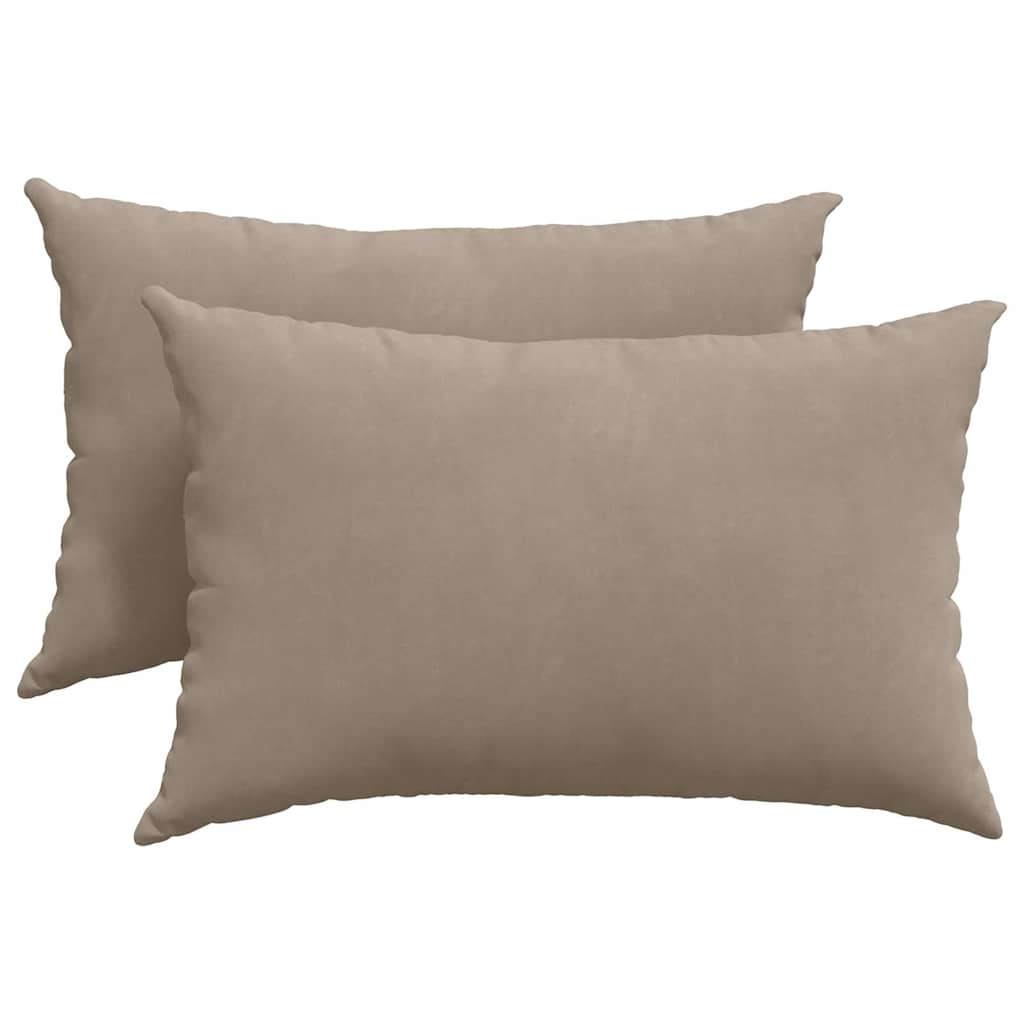 Sofakuddar 2 st tyg Taupe 60 x 40 cm