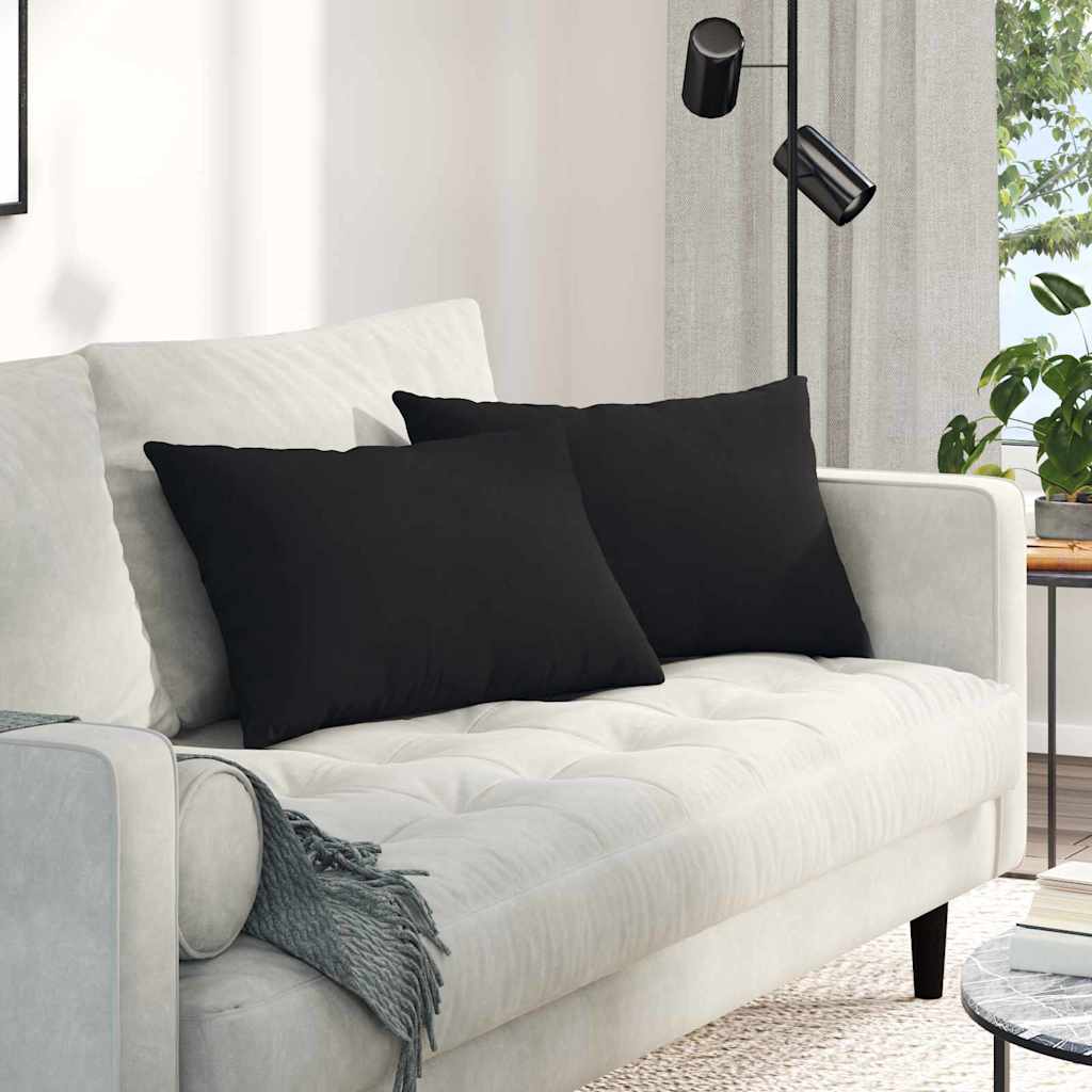 Sofakuddar 2 pcs Svart 60 x 40 cm tyg