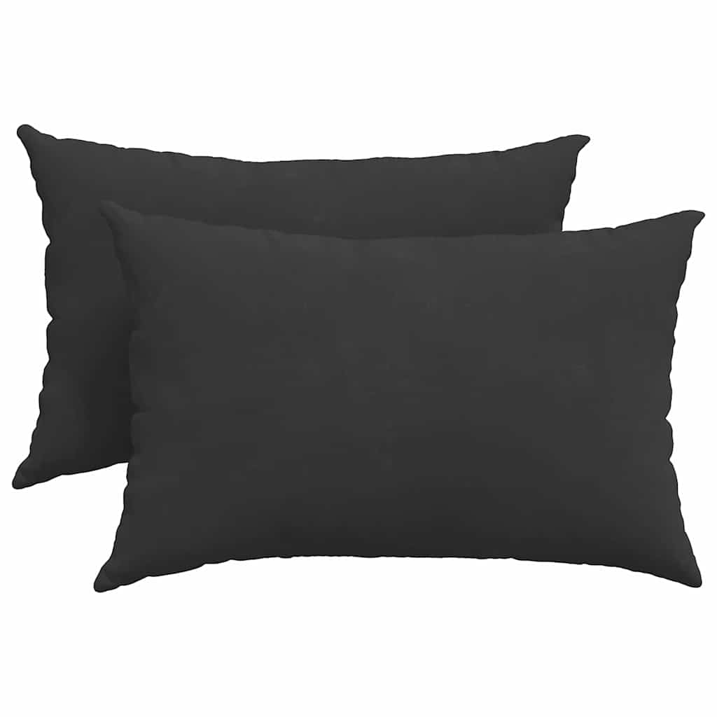 Sofakuddar 2 st tyg Svart 60 x 40 cm