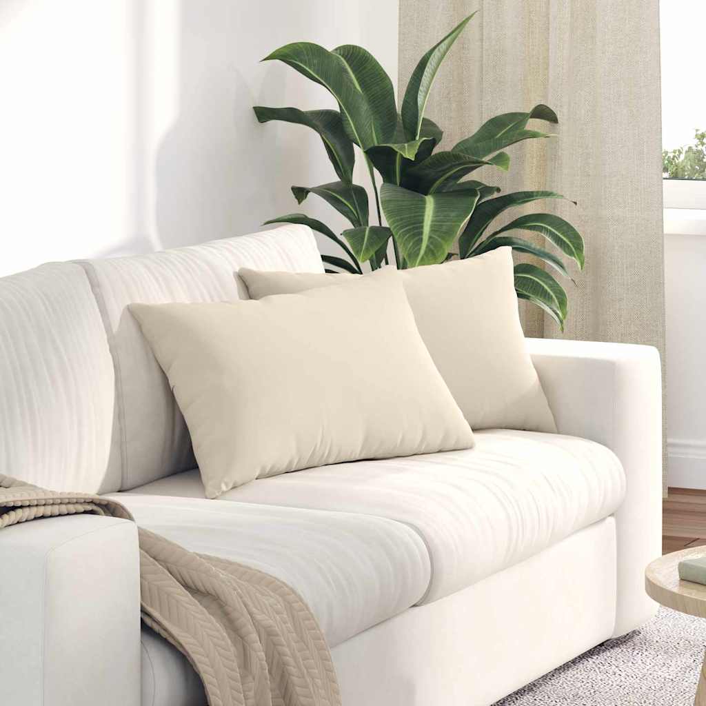 Sofakuddar 2 st tyg Beige 60 x 40 cm