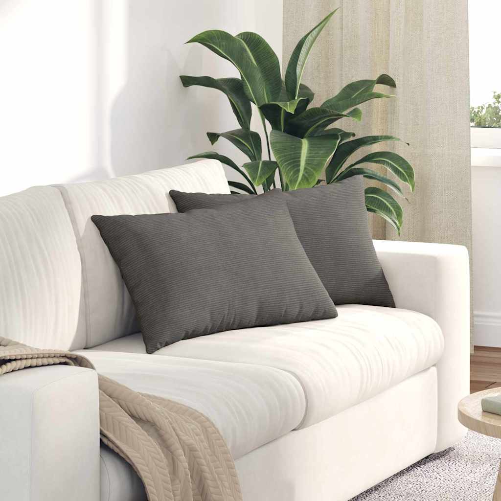 Sofakuddar 2 pcs Ljusgrå 60 x 40 cm Kordread tyg