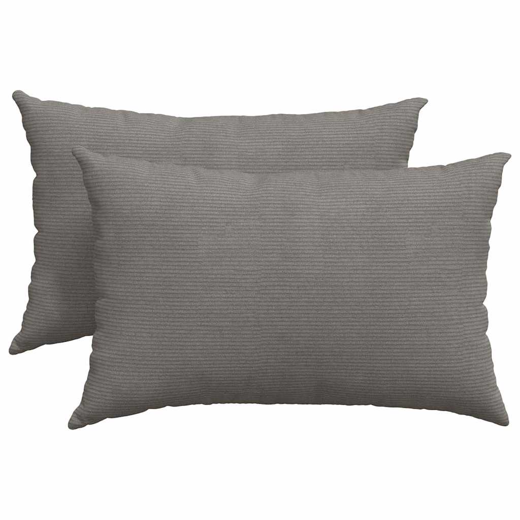 Sofakuddar 2 pcs Ljusgrå 60 x 40 cm Kordread tyg
