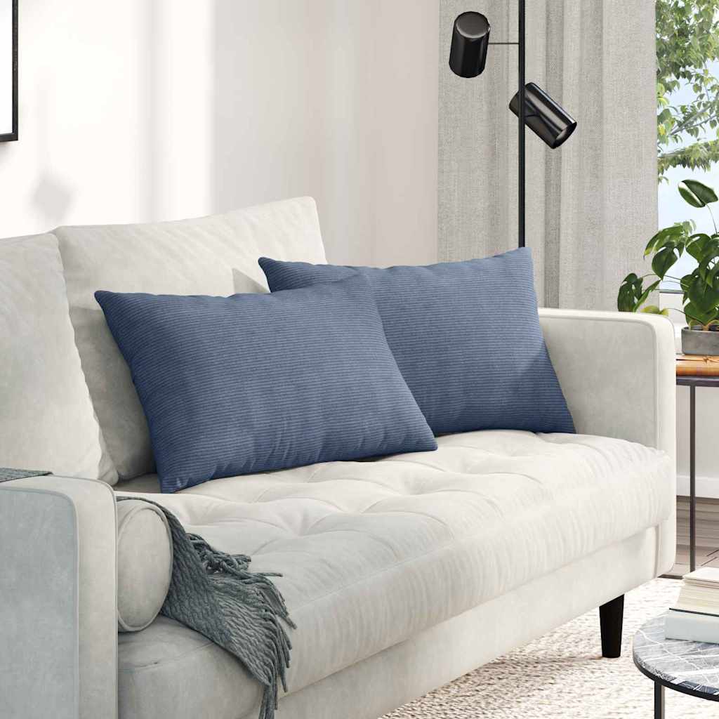 Sofakuddar 2 pcs Blå 60 x 40 cm Kordread tyg