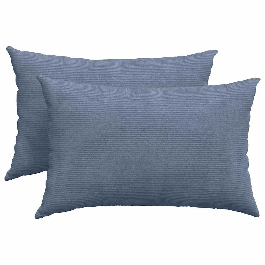 Sofakuddar 2 pcs Blå 60 x 40 cm Kordread tyg