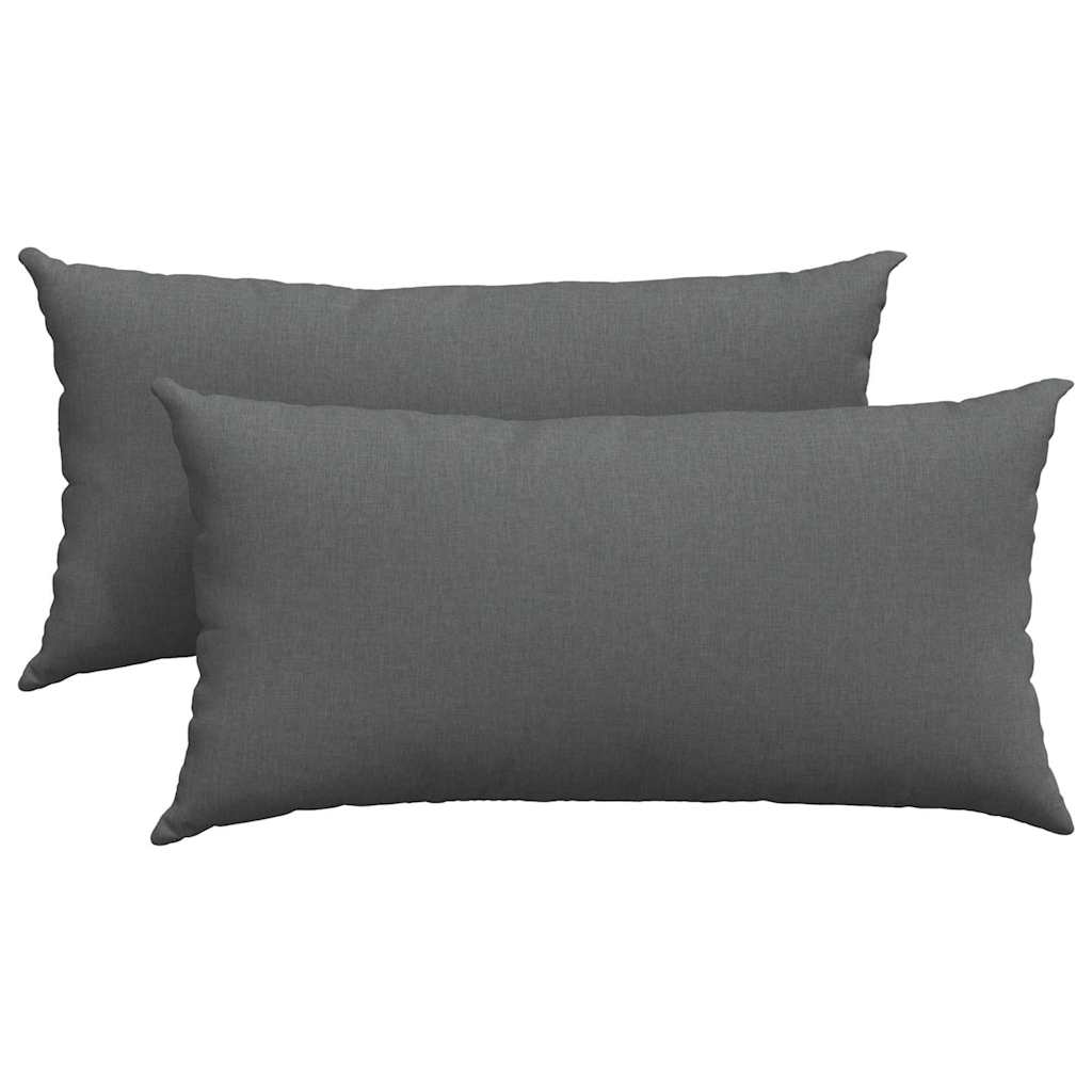 Sofakuddar 2 pcs Mörkgrå 80 x 40 cm tyg