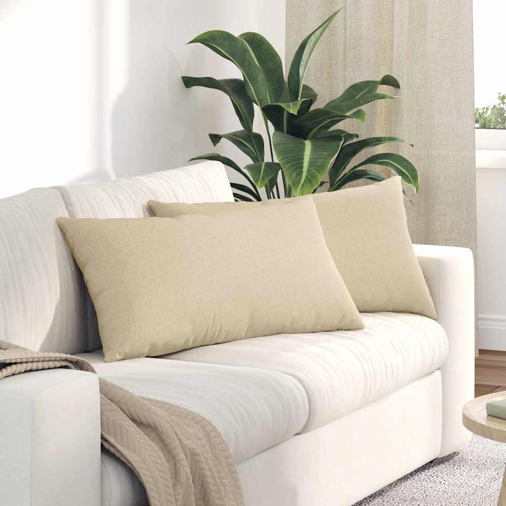Sofakuddar 2 pcs Kräm 80 x 40 cm tyg