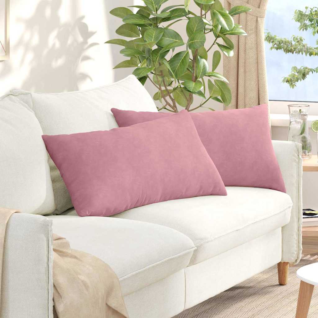 Sofakuddar 2 pcs Rosa 80 x 40 cm Kordread tyg