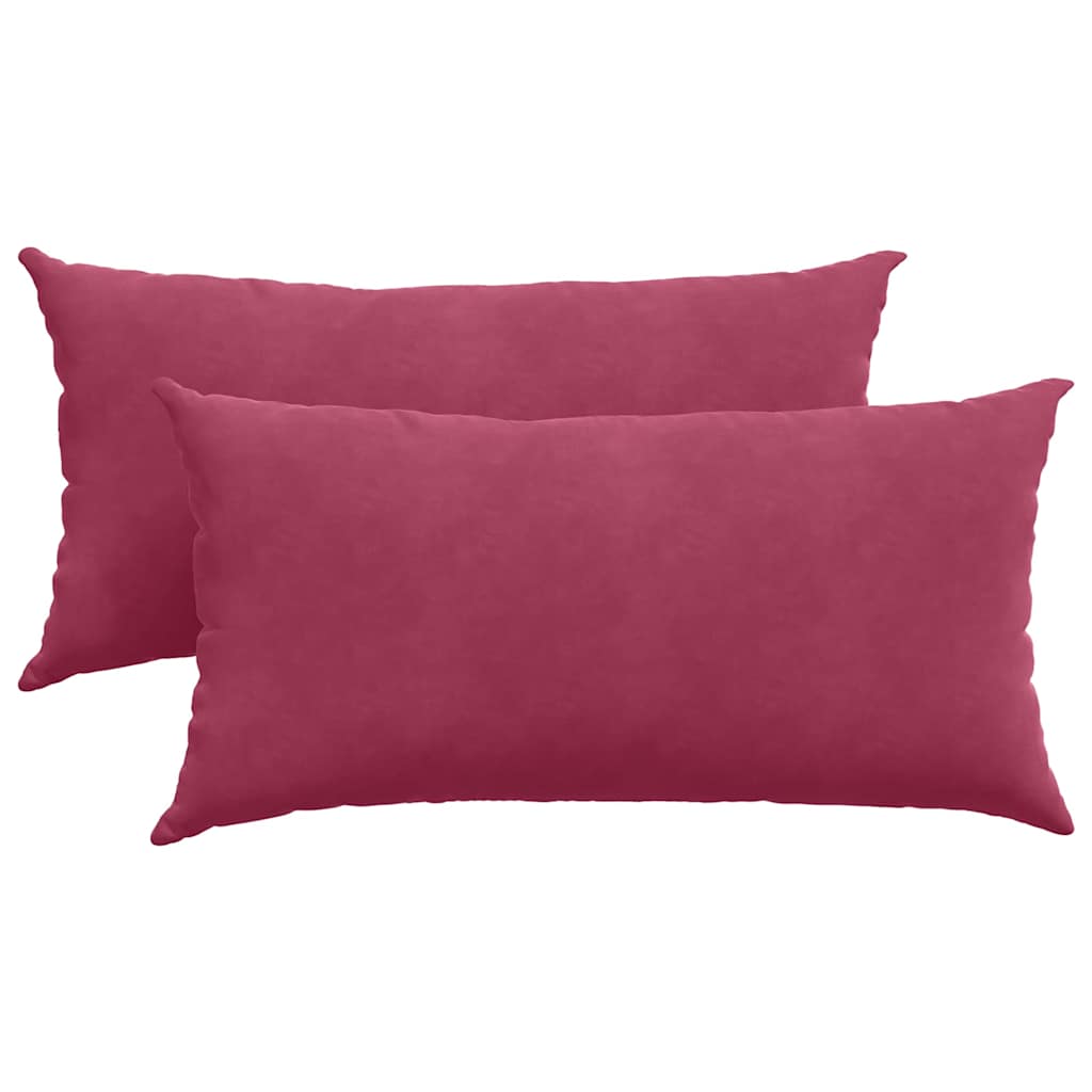 Sofakuddar 2 pcs Vinröd 80 x 40 cm Kordread tyg