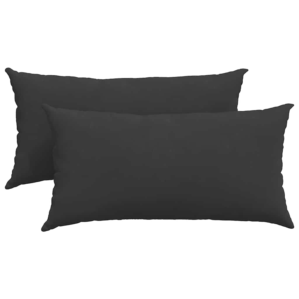Sofakuddar 2 st tyg Svart 80 x 40 cm