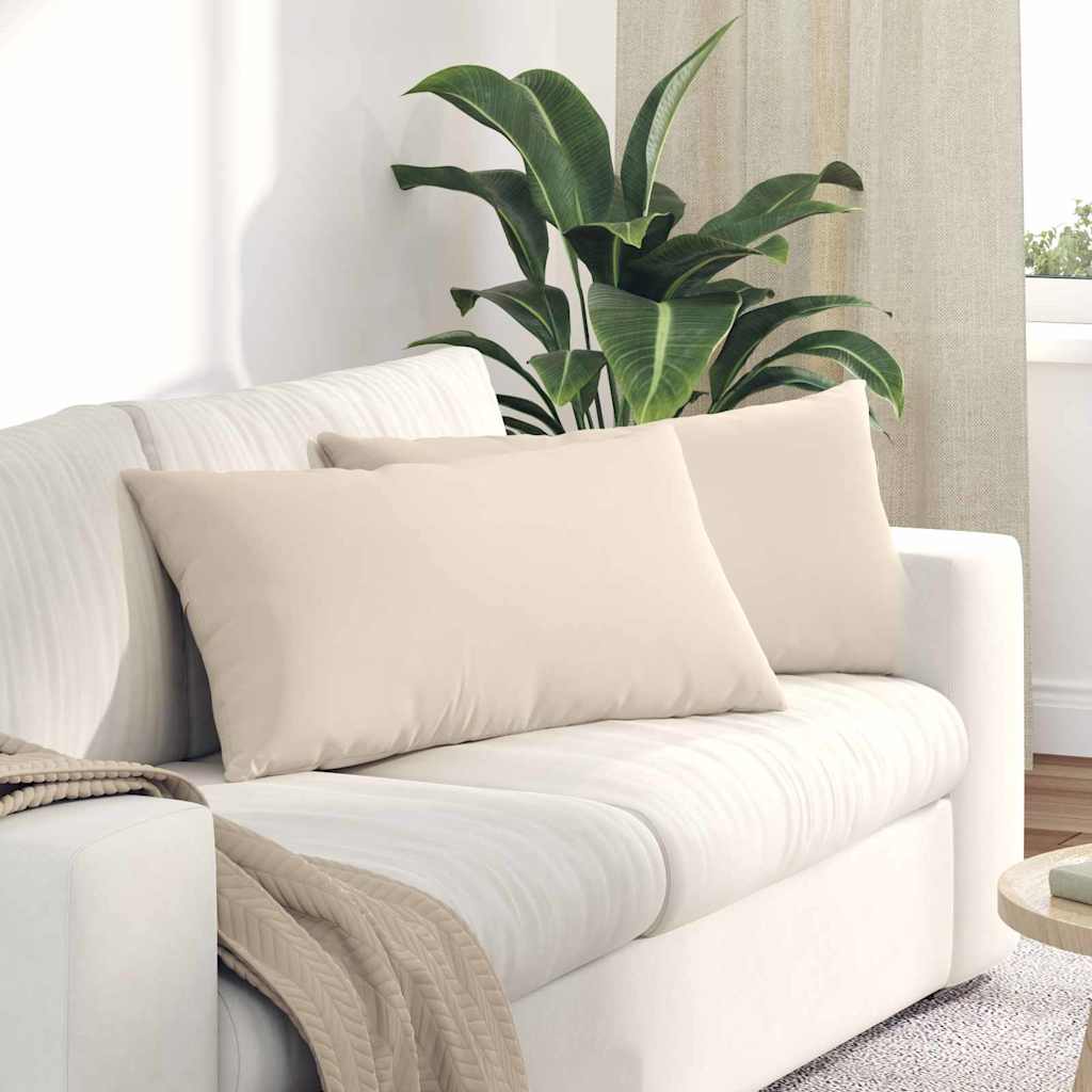 Sofakuddar 2 st tyg Beige 80 x 40 cm