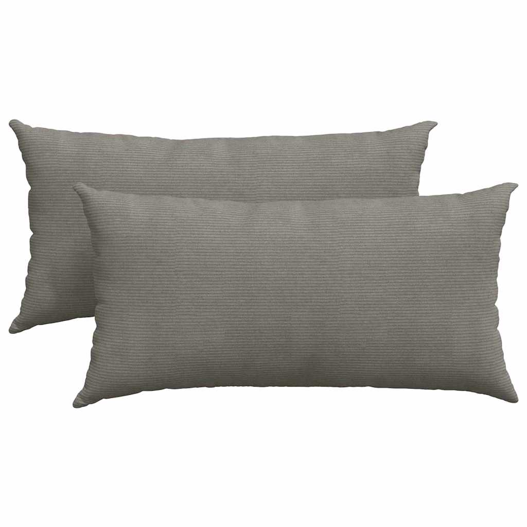 Sofakuddar 2 st Ljusgrå 80 x 40 cm Kordread tyg