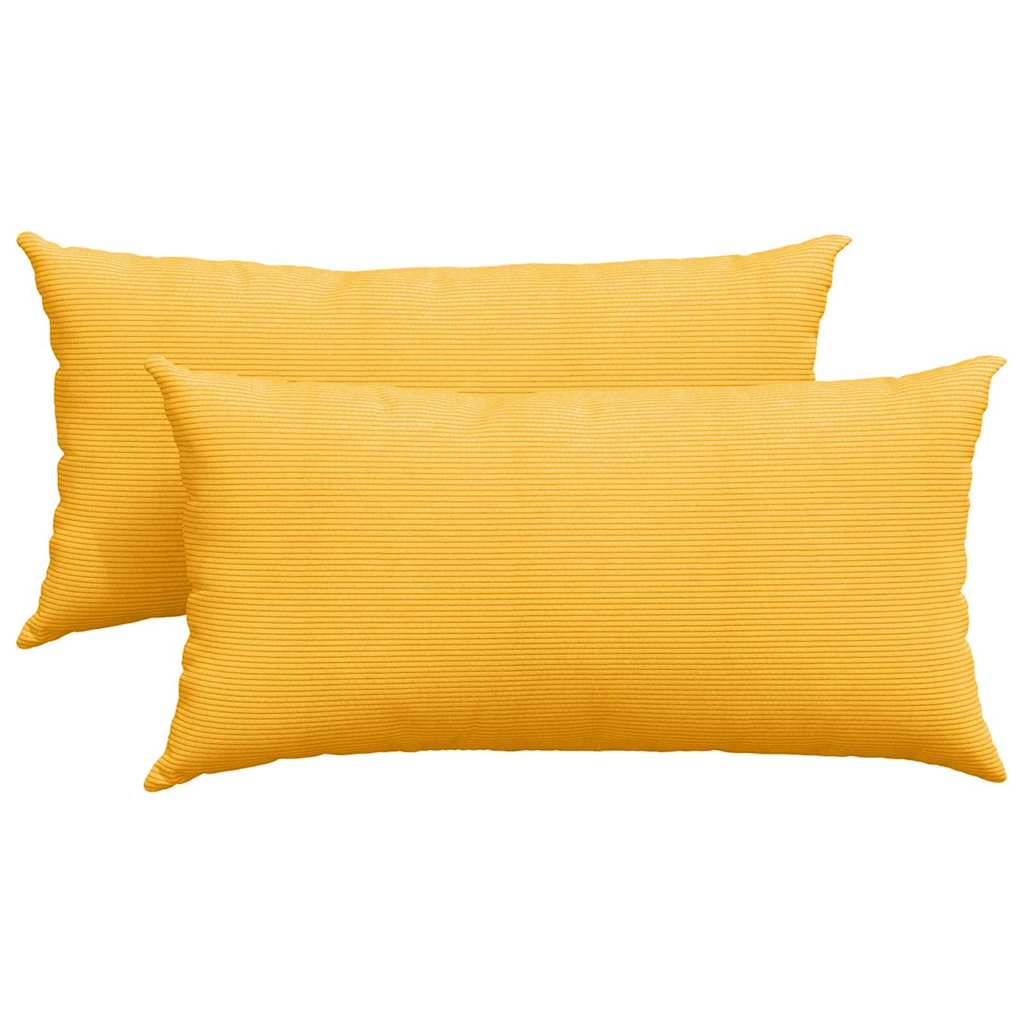 Sofakuddar 2 pcs Ljusgul 80 x 40 cm Kordread tyg