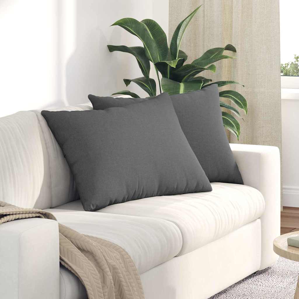 Sofakuddar 2 pcs Mörkgrå 70 x 50 cm tyg