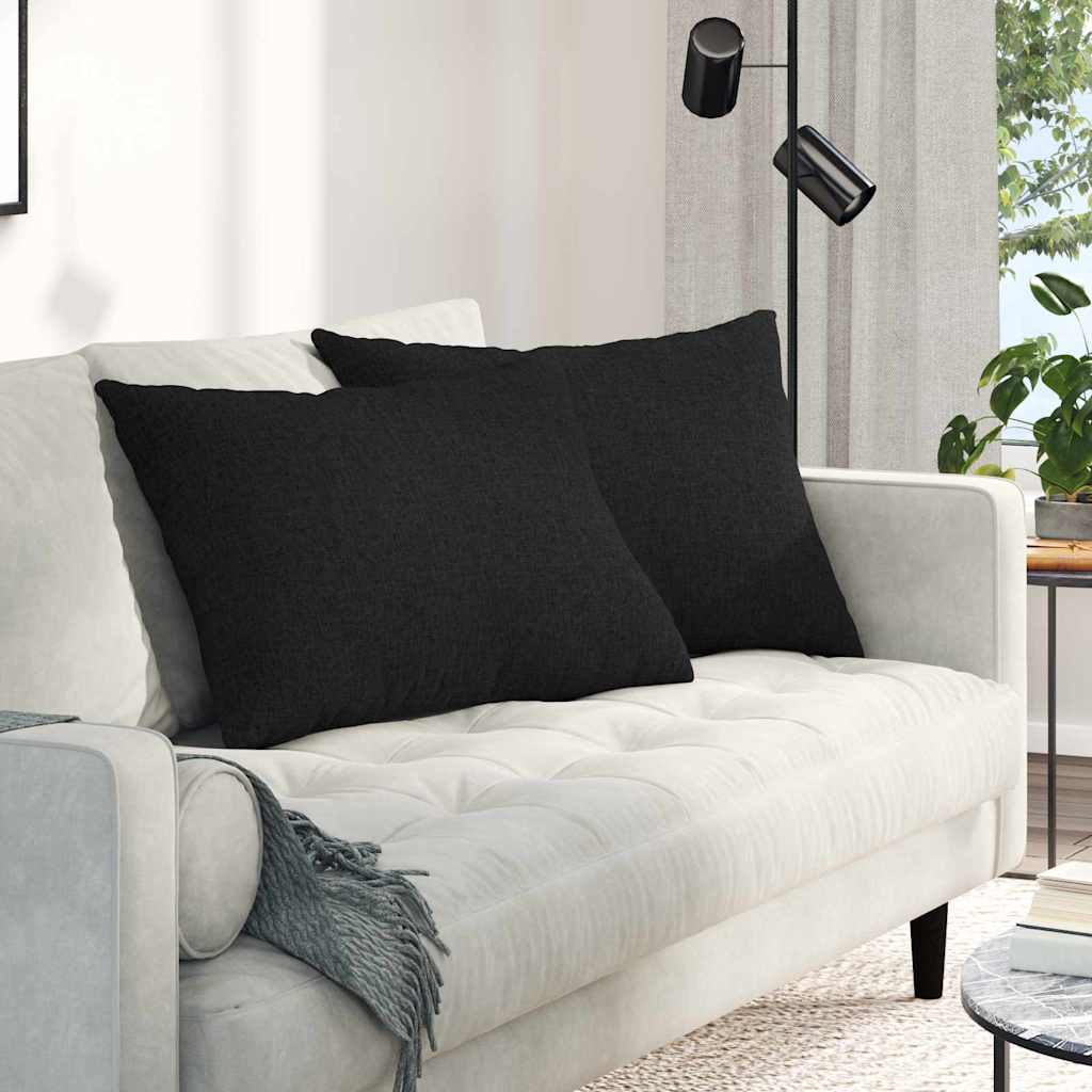 Sofakuddar 2 pcs Svart 70 x 50 cm tyg
