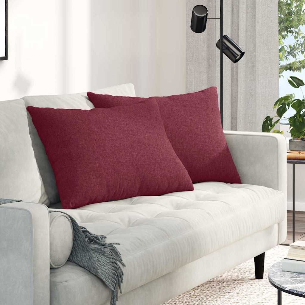 Sofakuddar 2 pcs Vinröd 70 x 50 cm tyg
