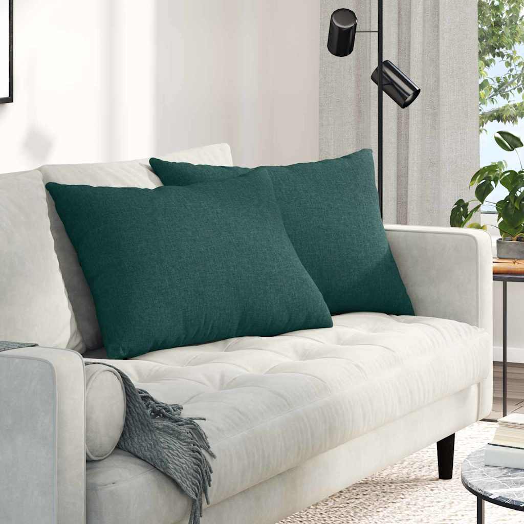Sofakuddar 2 pcs Mörkgrön 70 x 50 cm tyg