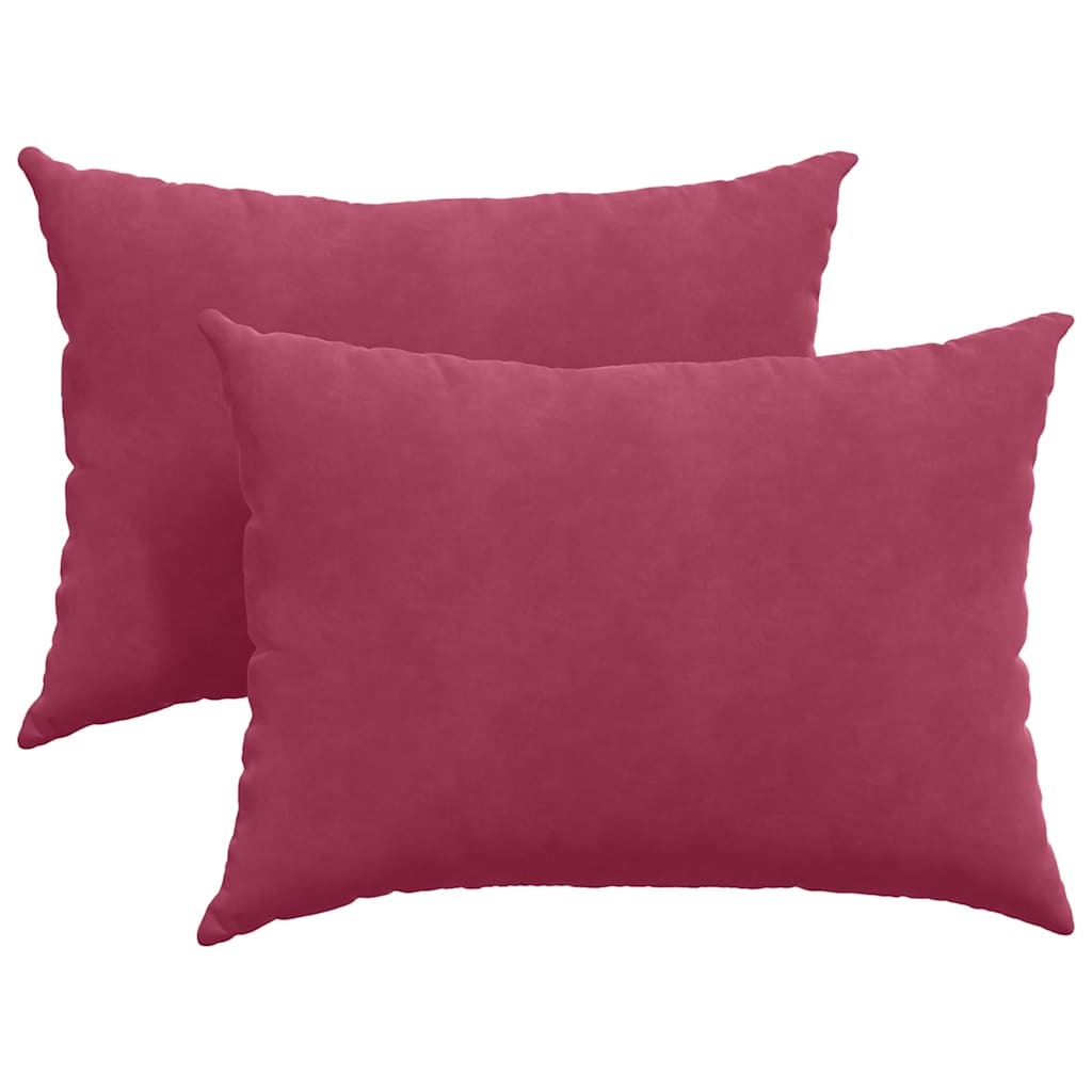 Sofakuddar 2 st Vinröd 70 x 50 cm Kordread tyg