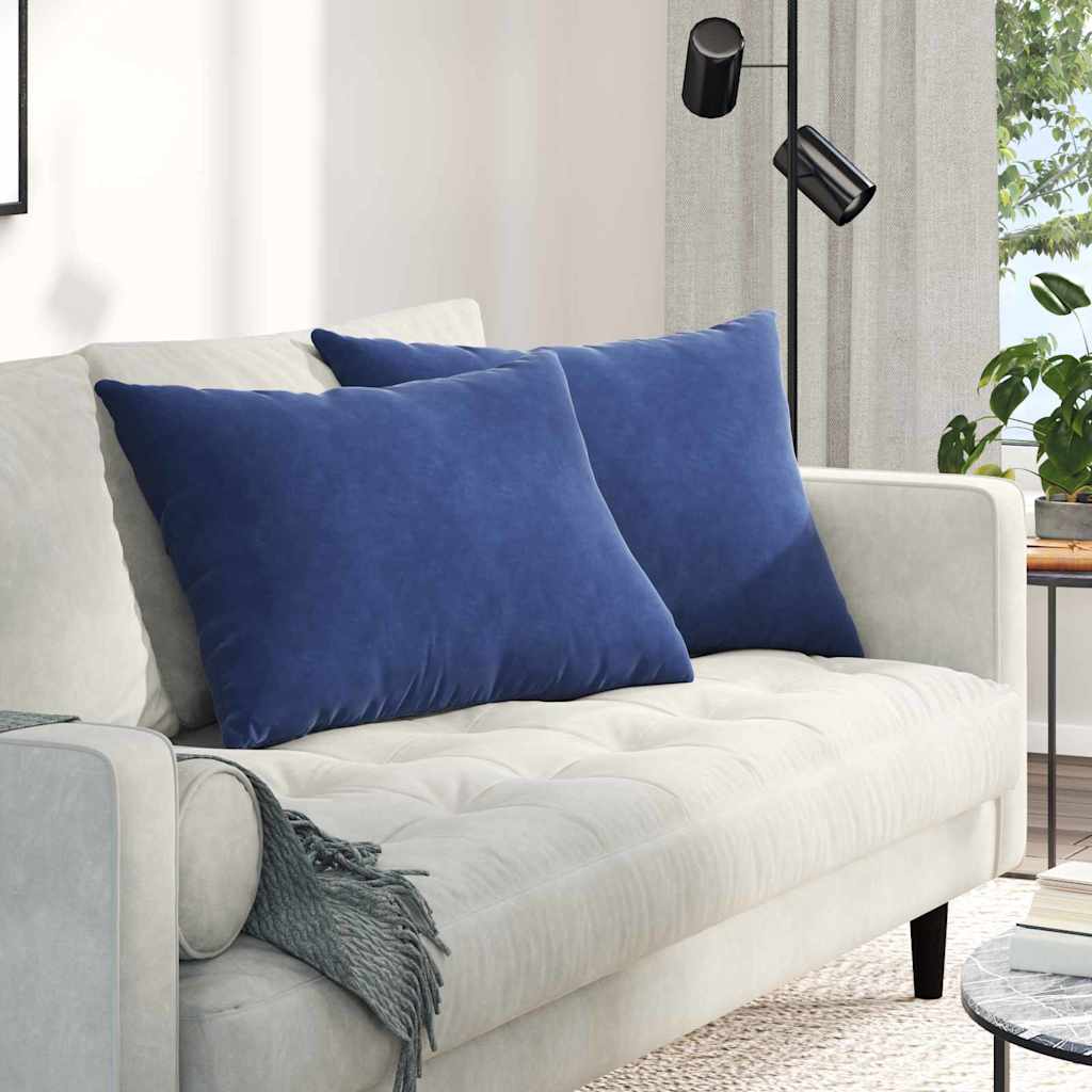 Sofakuddar 2 pcs Polisblå 70 x 50 cm Kordread tyg