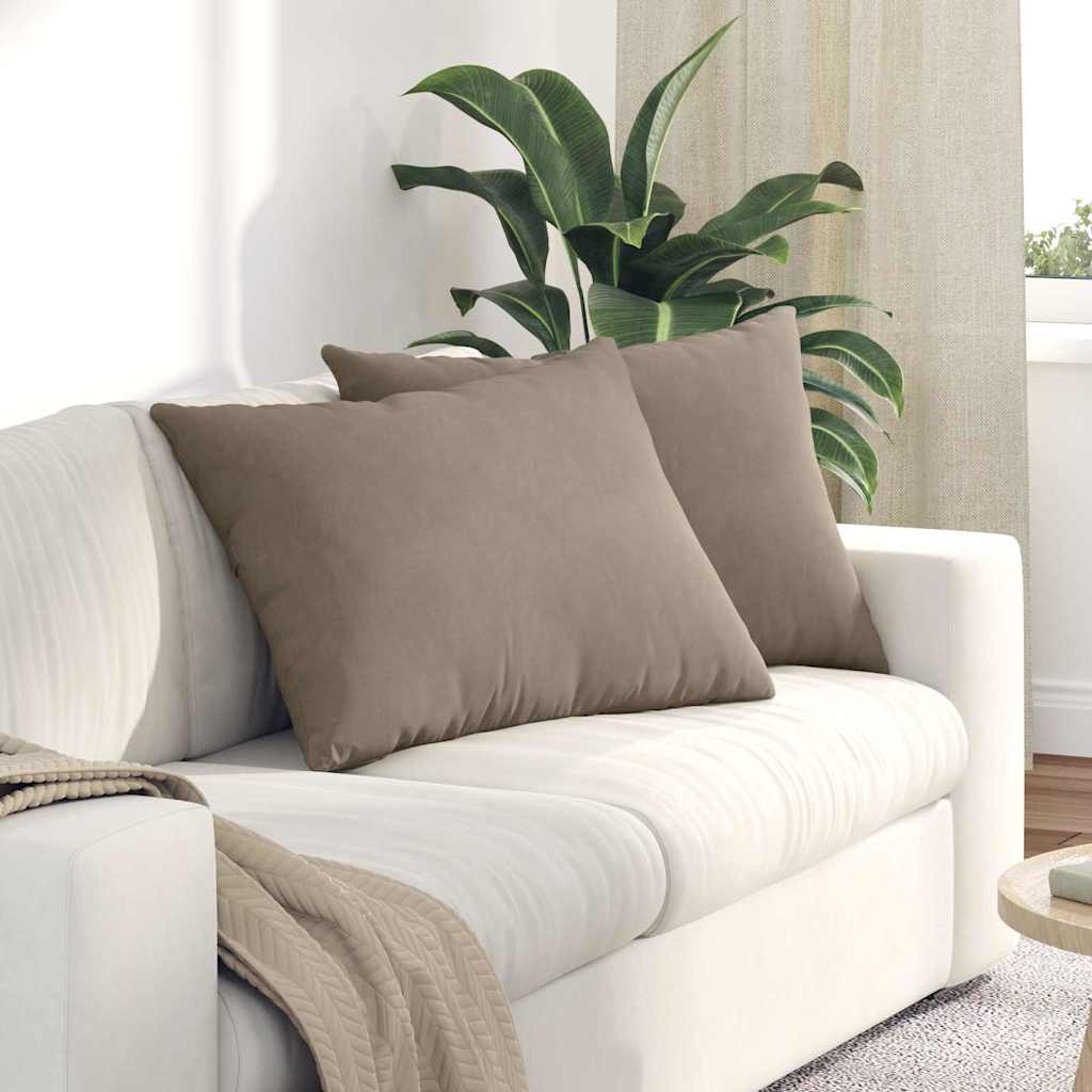 Sofakuddar 2 pcs Taupe 70 x 50 cm tyg