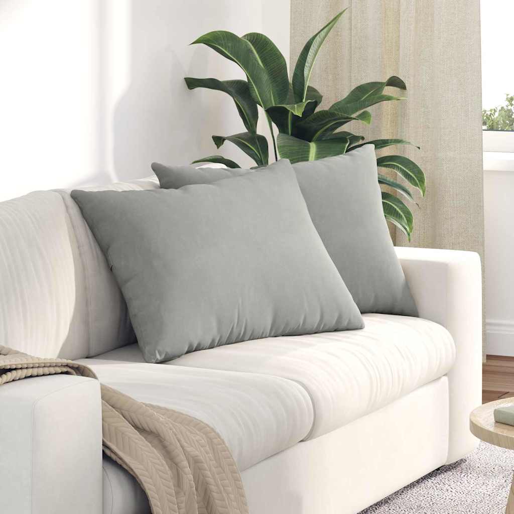 Sofakuddar 2 pcs Ljusgrå 70 x 50 cm tyg