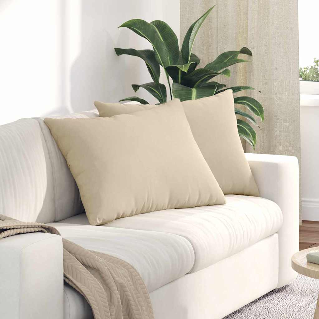 Sofakuddar 2 pcs Kräm 70 x 50 cm tyg