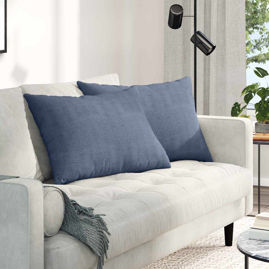 Sofakuddar 2 pcs Blå 70 x 50 cm Kordread tyg