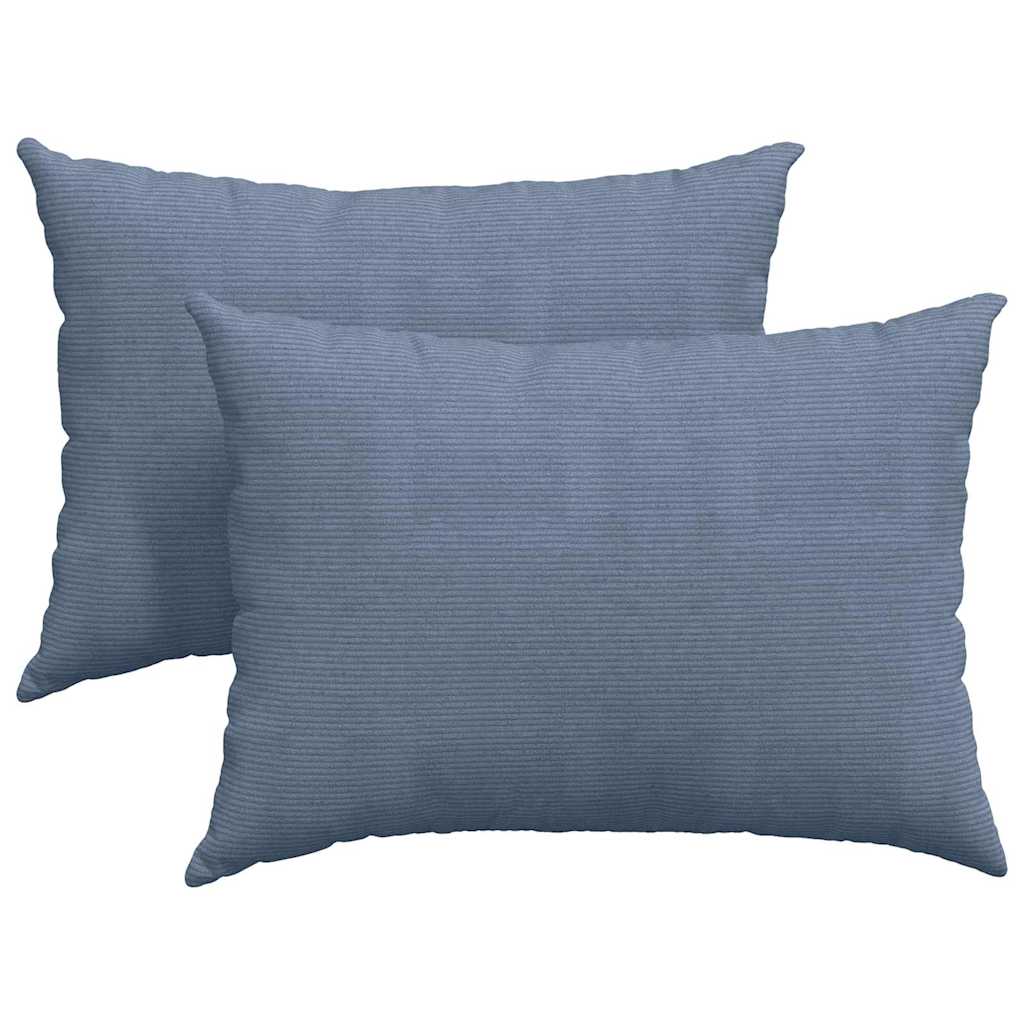 Sofakuddar 2 pcs Blå 70 x 50 cm Kordread tyg