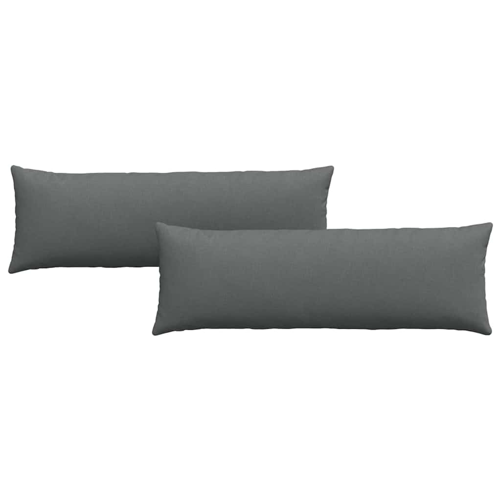 Sofakuddar 2 pcs Mörkgrå 120 x 40 cm tyg