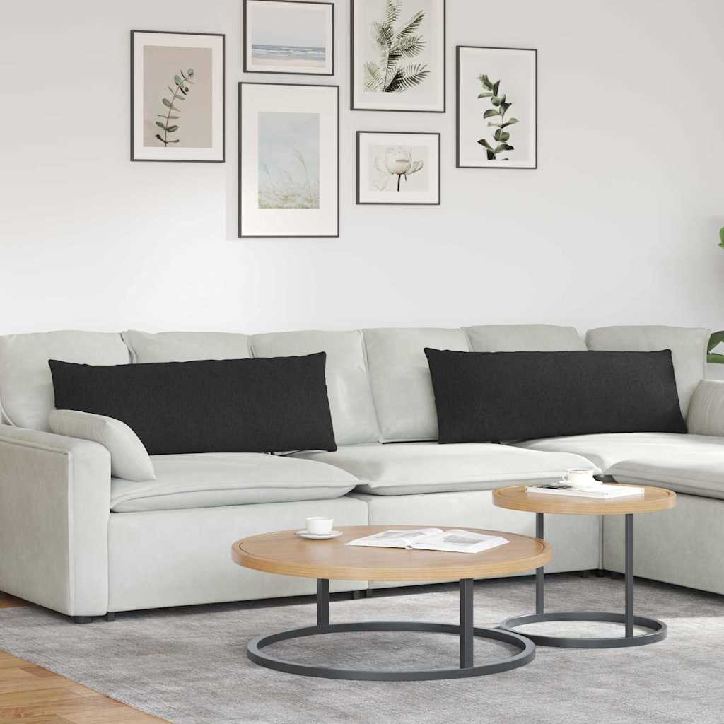 Sofakuddar 2 pcs Svart 120 x 40 cm tyg
