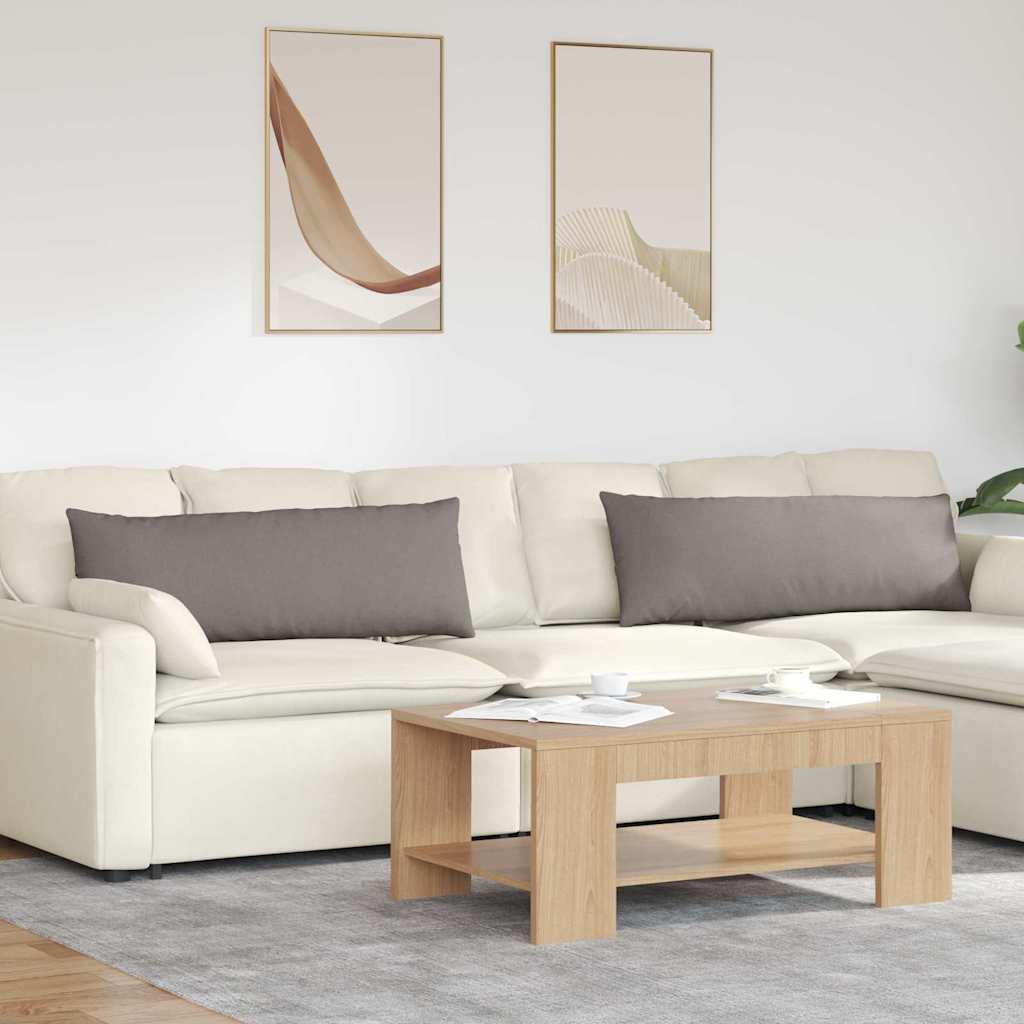 Sofakuddar 2 pcs Taupe 120 x 40 cm tyg
