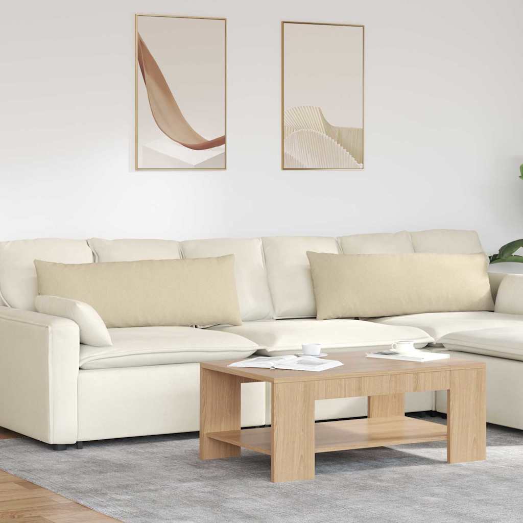 Sofakuddar 2 pcs Kräm 120 x 40 cm tyg
