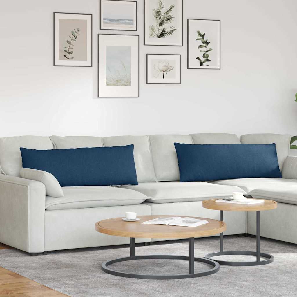 Sofakuddar 2 pcs Blå 120 x 40 cm tyg