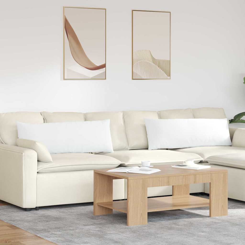 Sofakuddar 2 pcs Vit 120 x 40 cm tyg