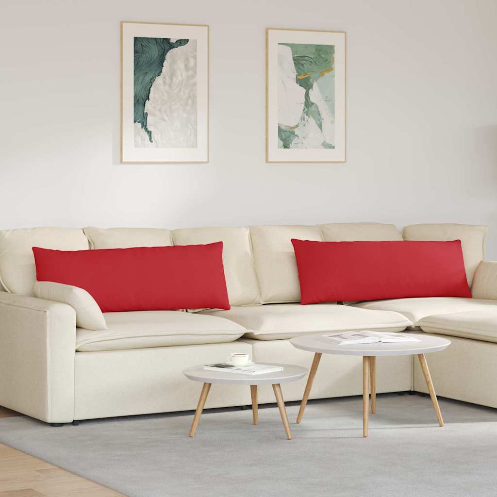 Sofakuddar 2 pcs Röd 120 x 40 cm tyg