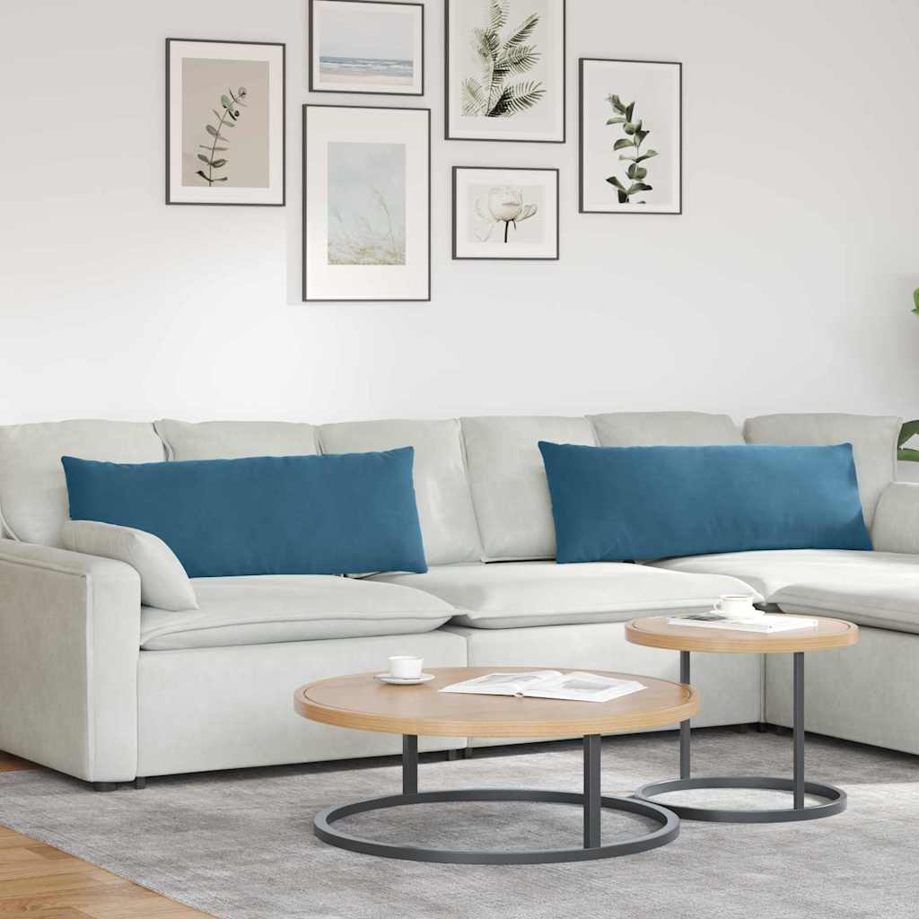 Sofakuddar 2 pcs Blå 120 x 40 cm Kordread tyg