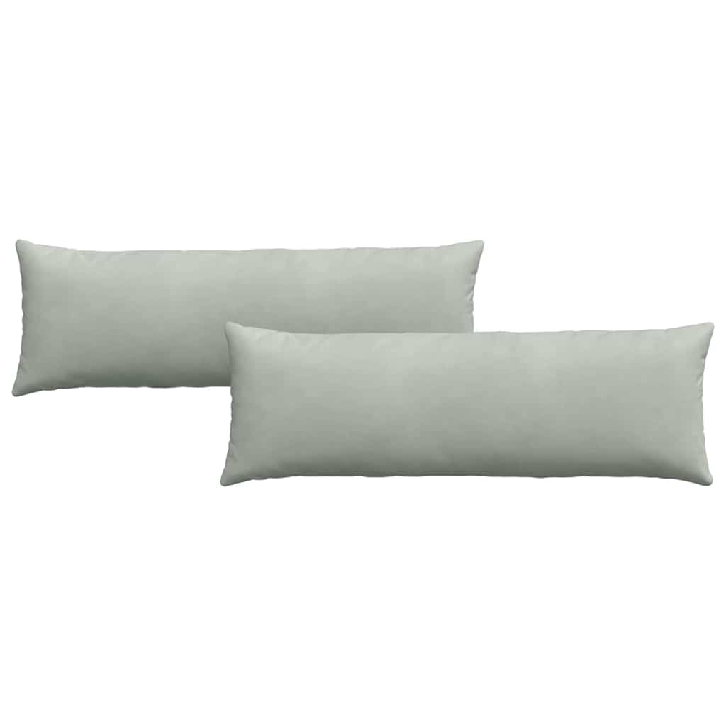 Sofakuddar 2 pcs Ljusgrå 120 x 40 cm Kordread tyg