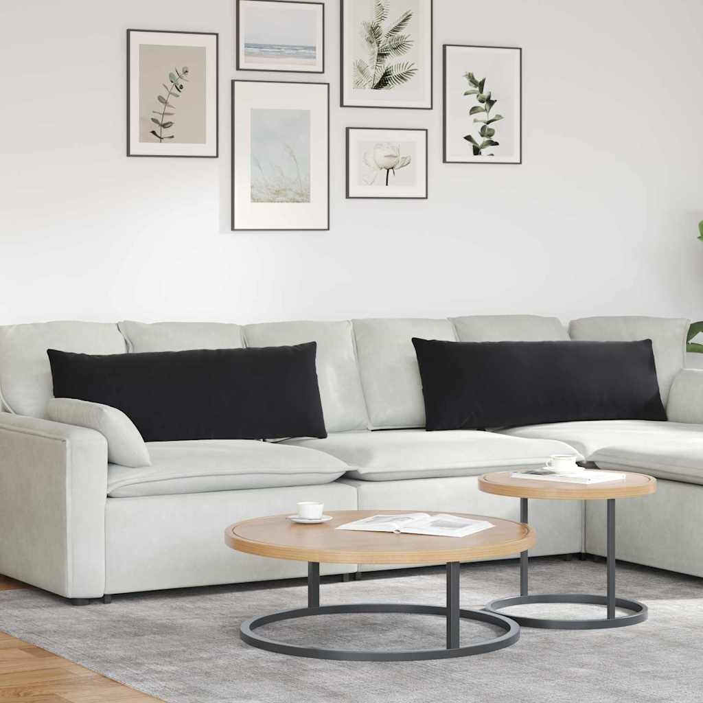 Sofakuddar 2 pcs Svart 120 x 40 cm Kordread tyg