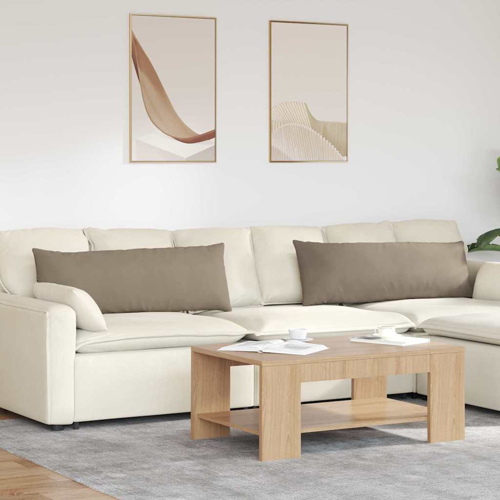 Sofakuddar 2 pcs Taupe 120 x 40 cm tyg