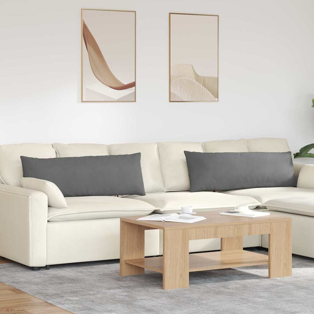 Sofakuddar 2 pcs Mörkgrå 120 x 40 cm tyg