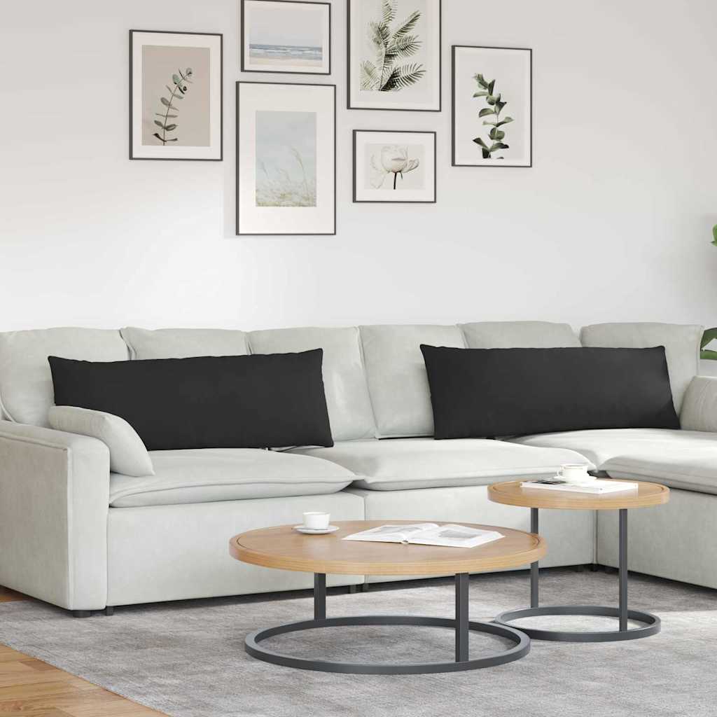 Sofakuddar 2 pcs Svart 120 x 40 cm tyg