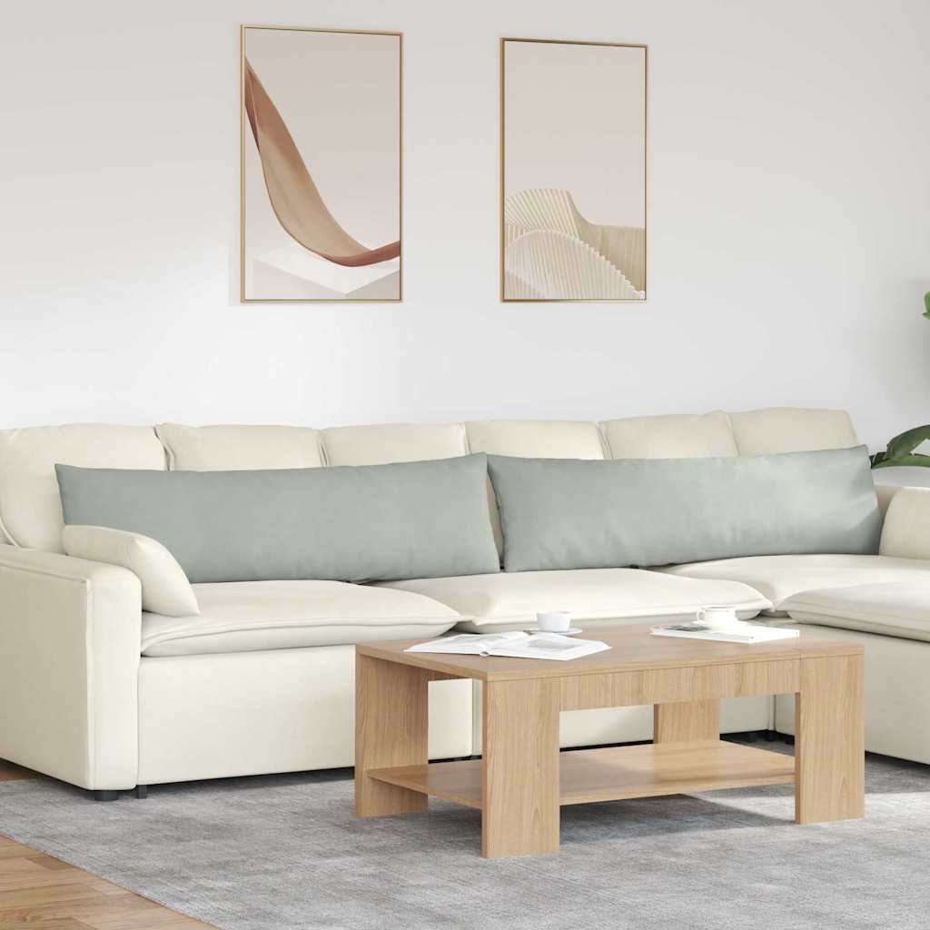 Sofakuddar 2 pcs Ljusgrå 145 x 40 cm Kordread tyg
