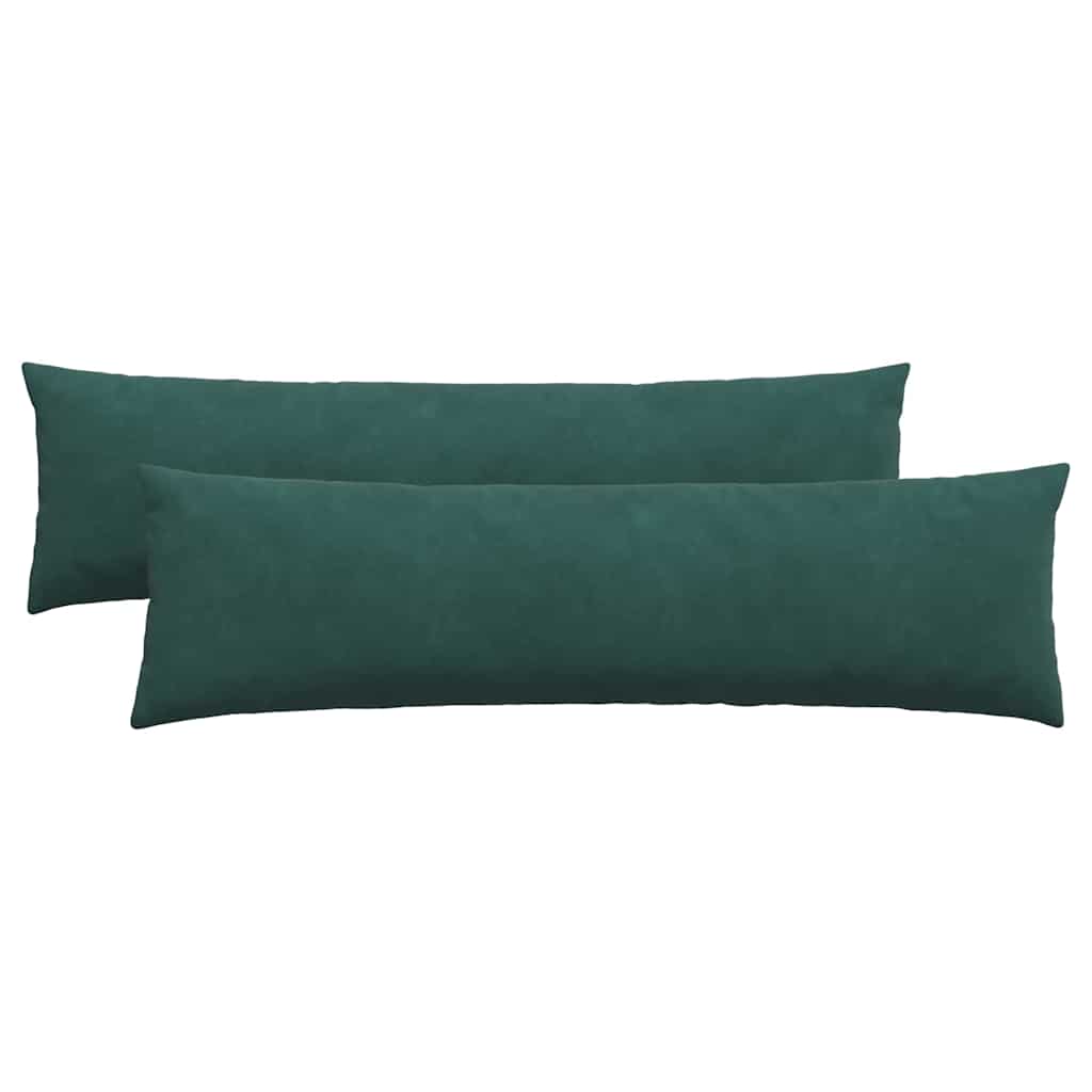 Sofakuddar 2 pcs Mörkgrön 145 x 40 cm Kordread tyg