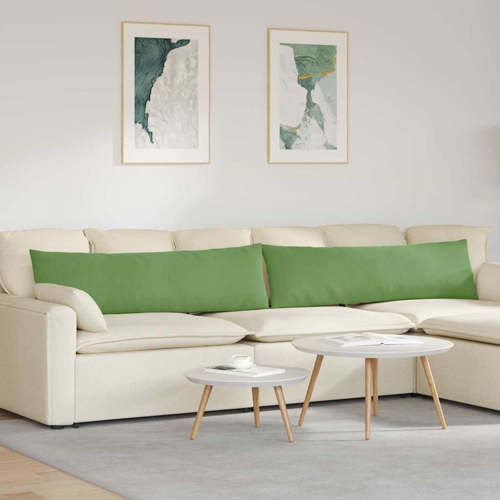 Sofakuddar 2 pcs Ljusgrön 145 x 40 cm Kordread tyg