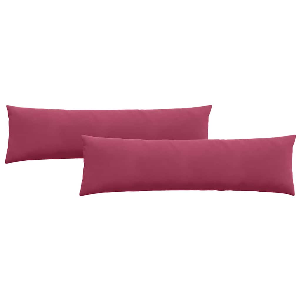 Sofakuddar 2 pcs Vinröd 145 x 40 cm Kordread tyg