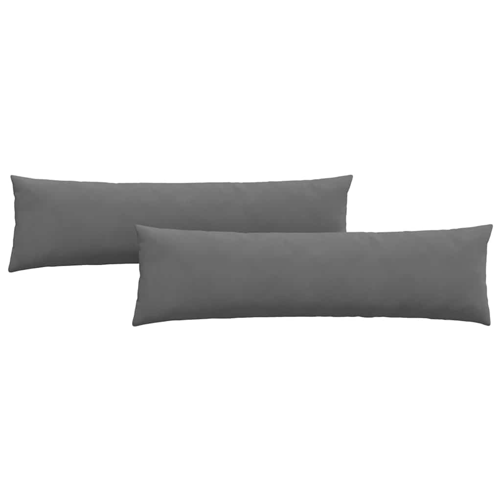 Sofakuddar 2 pcs Mörkgrå 145 x 40 cm tyg
