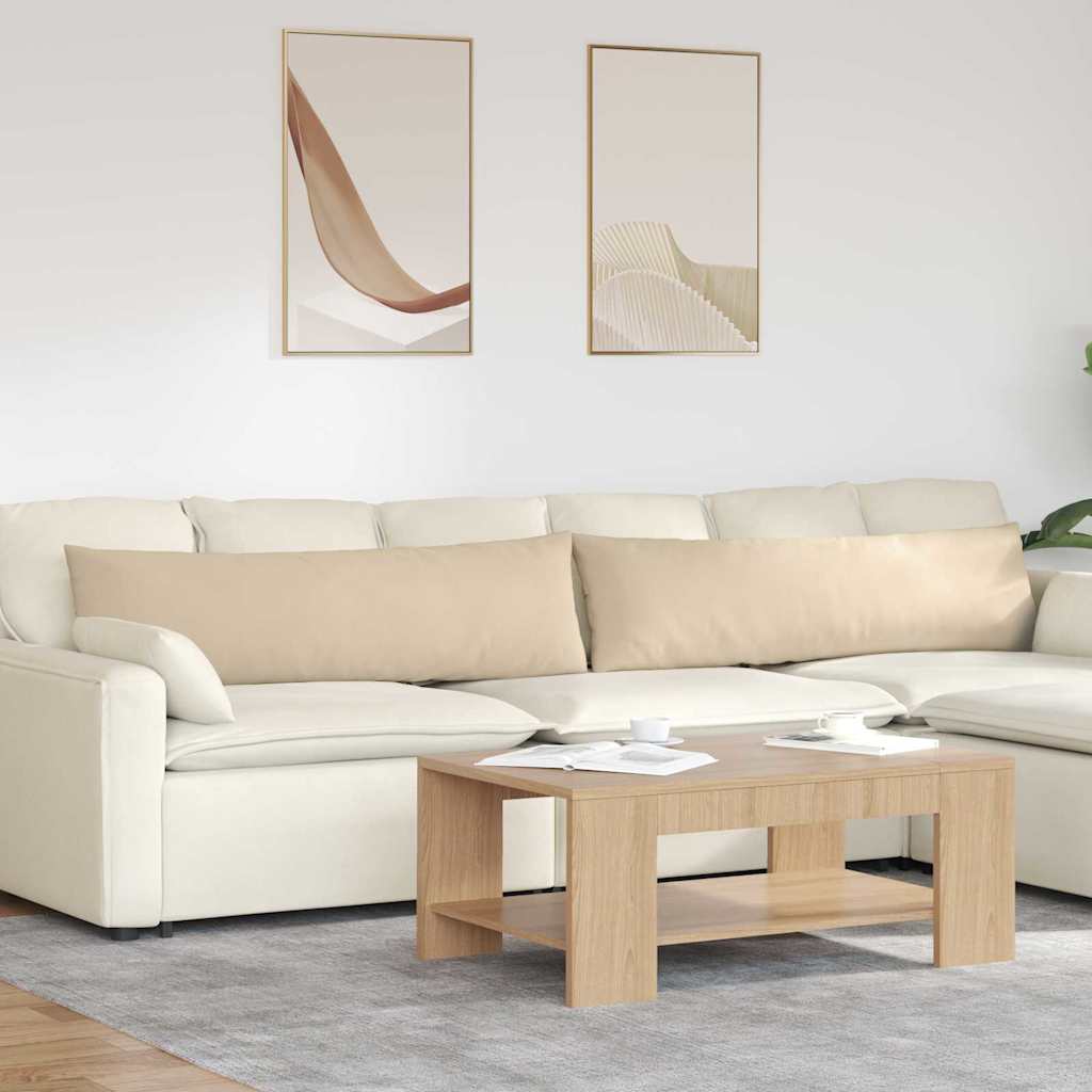 Sofakuddar 2 st tyg Kräm 145 x 40 cm