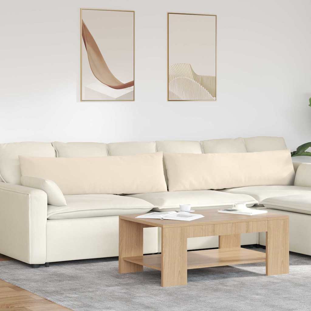 Sofakuddar 2 st tyg Beige 145 x 40 cm