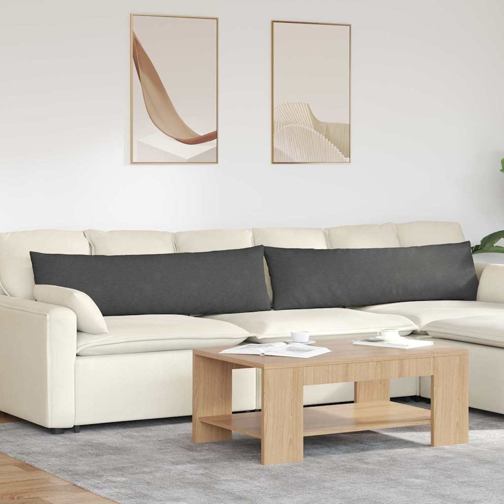 Sofakuddar 2 st Mörkgrå 145 x 40 cm Kordread tyg
